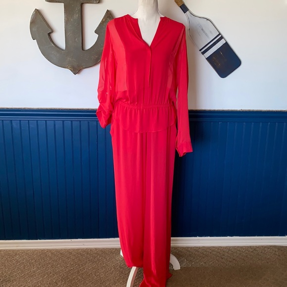 BCBGMAXAZRIA Rigsby Contrast-Sleeve Jumpsuit NWT - Picture 2 of 10
